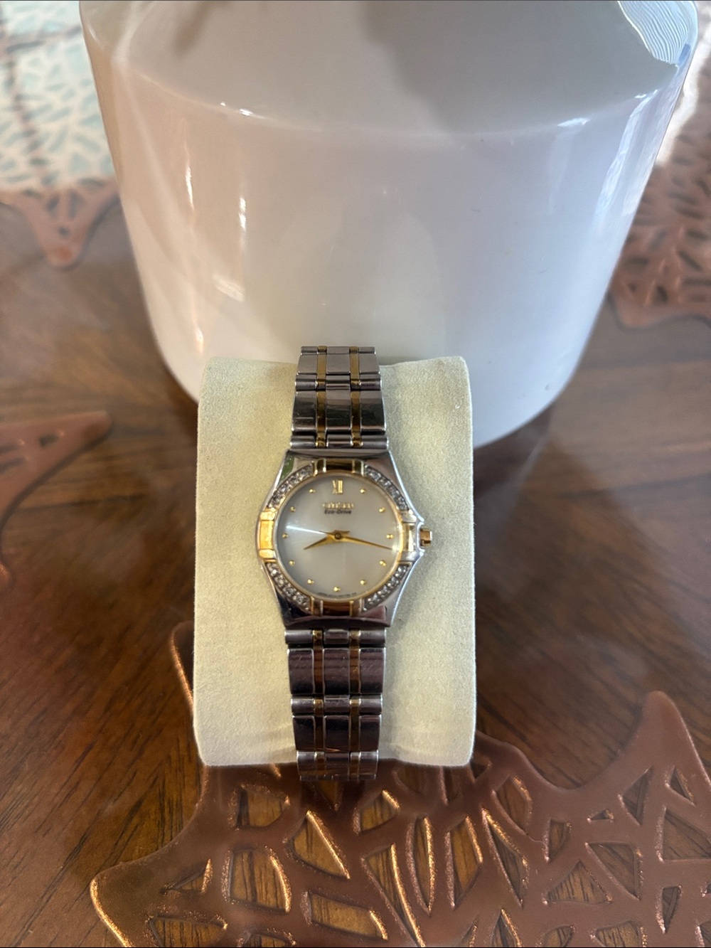 Two-Tone Ladies Dress Watch with Crystal Accents